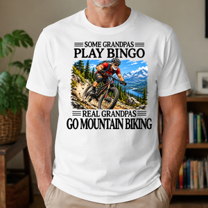 Some Grandpas Play Bingo Real Grandpas Go Mountain Biking - 4-TS2D-White