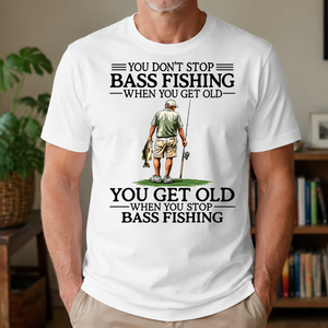 Don't Stop Bass Fishing - 4-TS2D-White