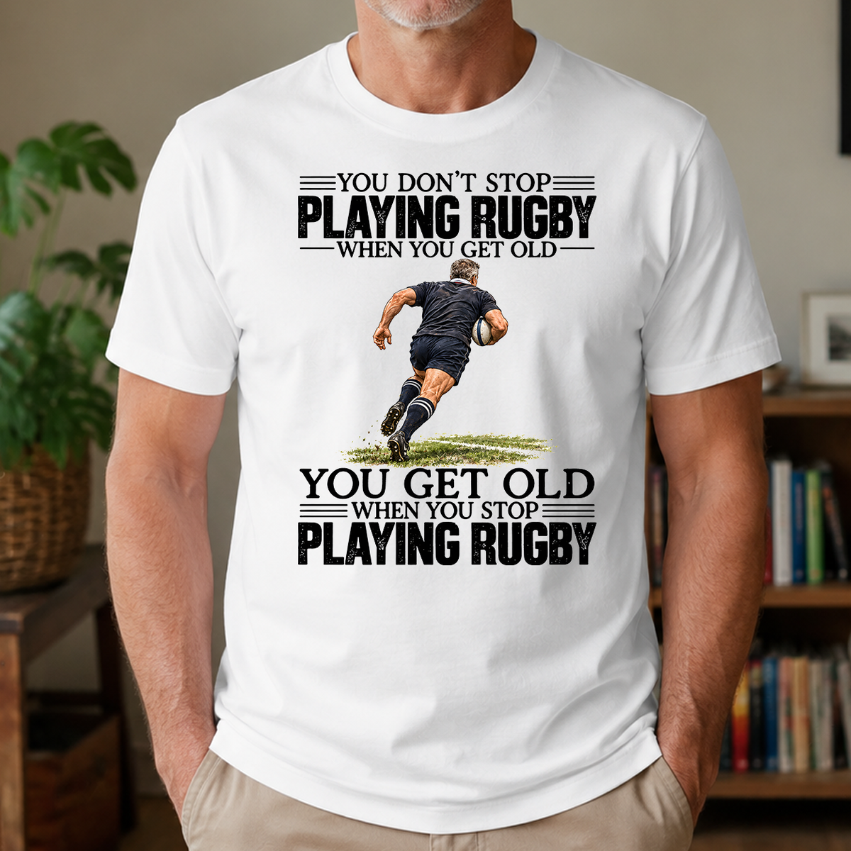 Vintage You Get Old When You Stop Playing Rugby - 4-TS2D-White