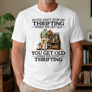 Don't Stop Thrifting Vintage Art - 4-TS2D-White
