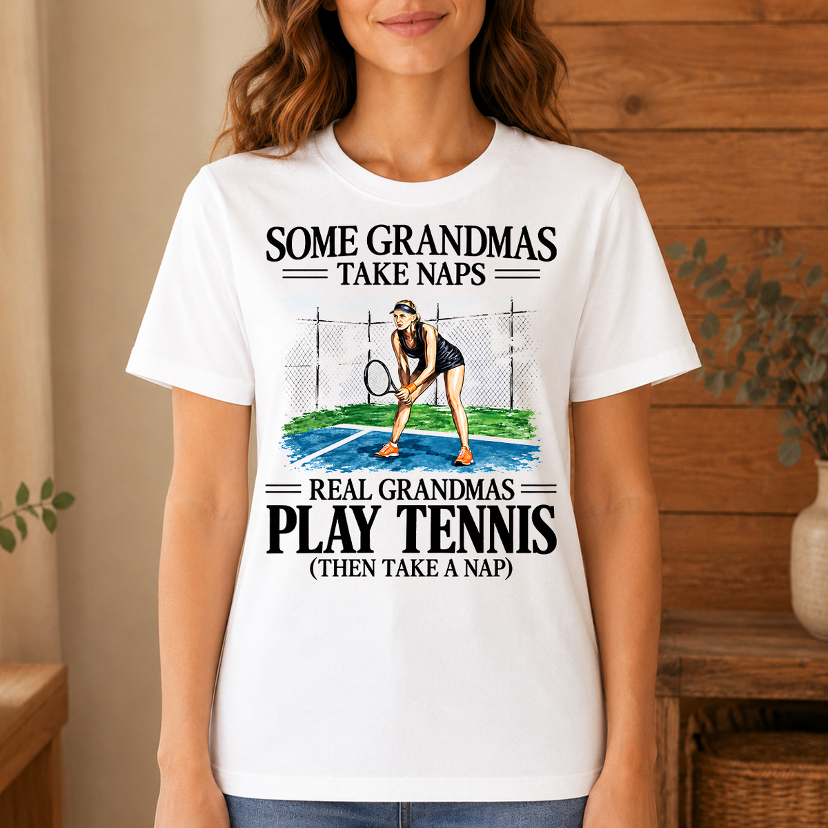 1 Real Grandmas Play Tennis - 4-TS2D-White
