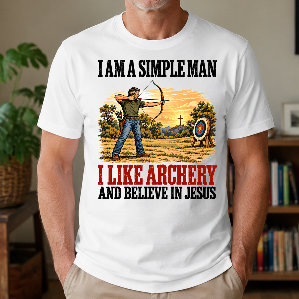 I Like Archery And Believe In Jesus - 4-TS2D-White
