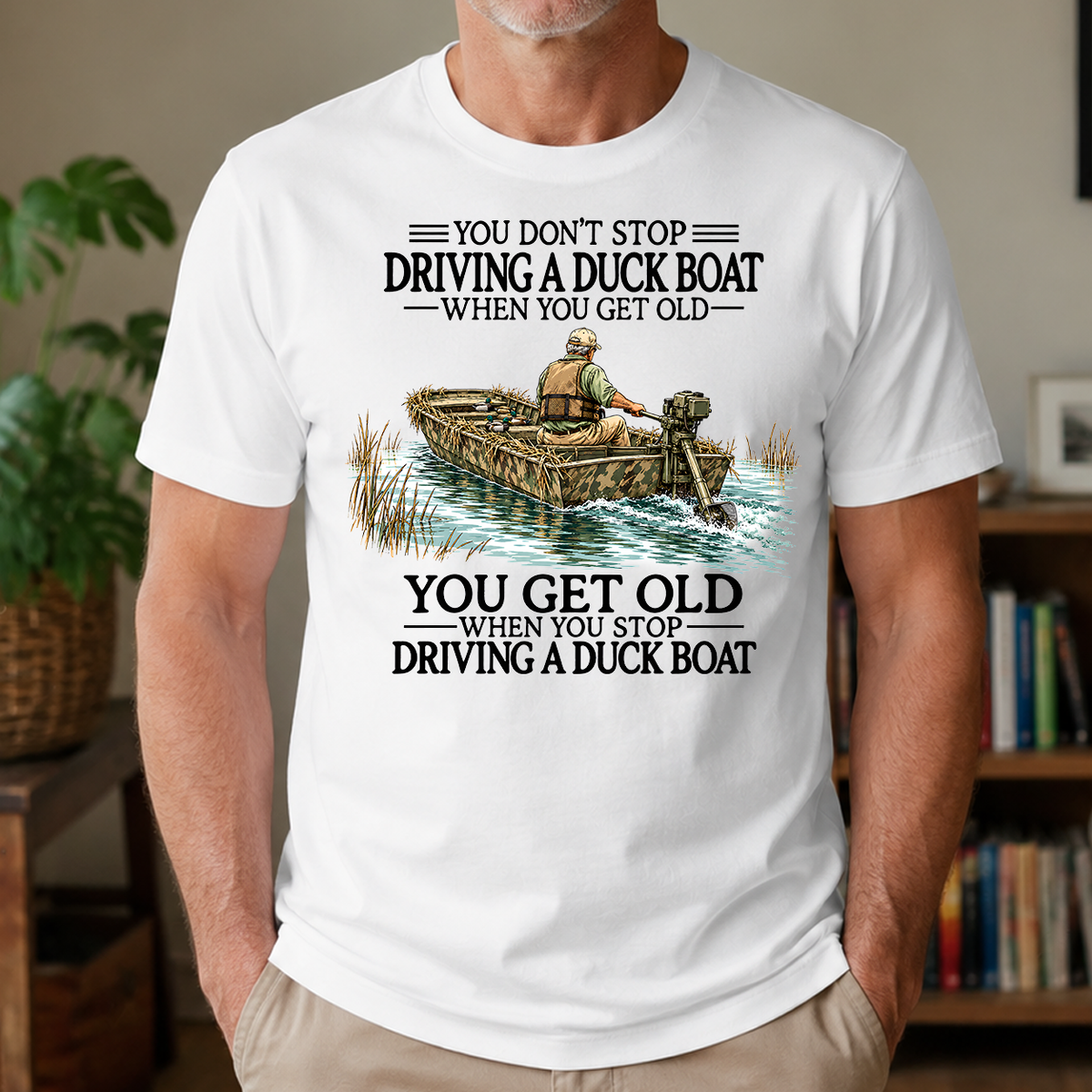 Don't Stop Driving Duck Boat - 4-TS2D-White