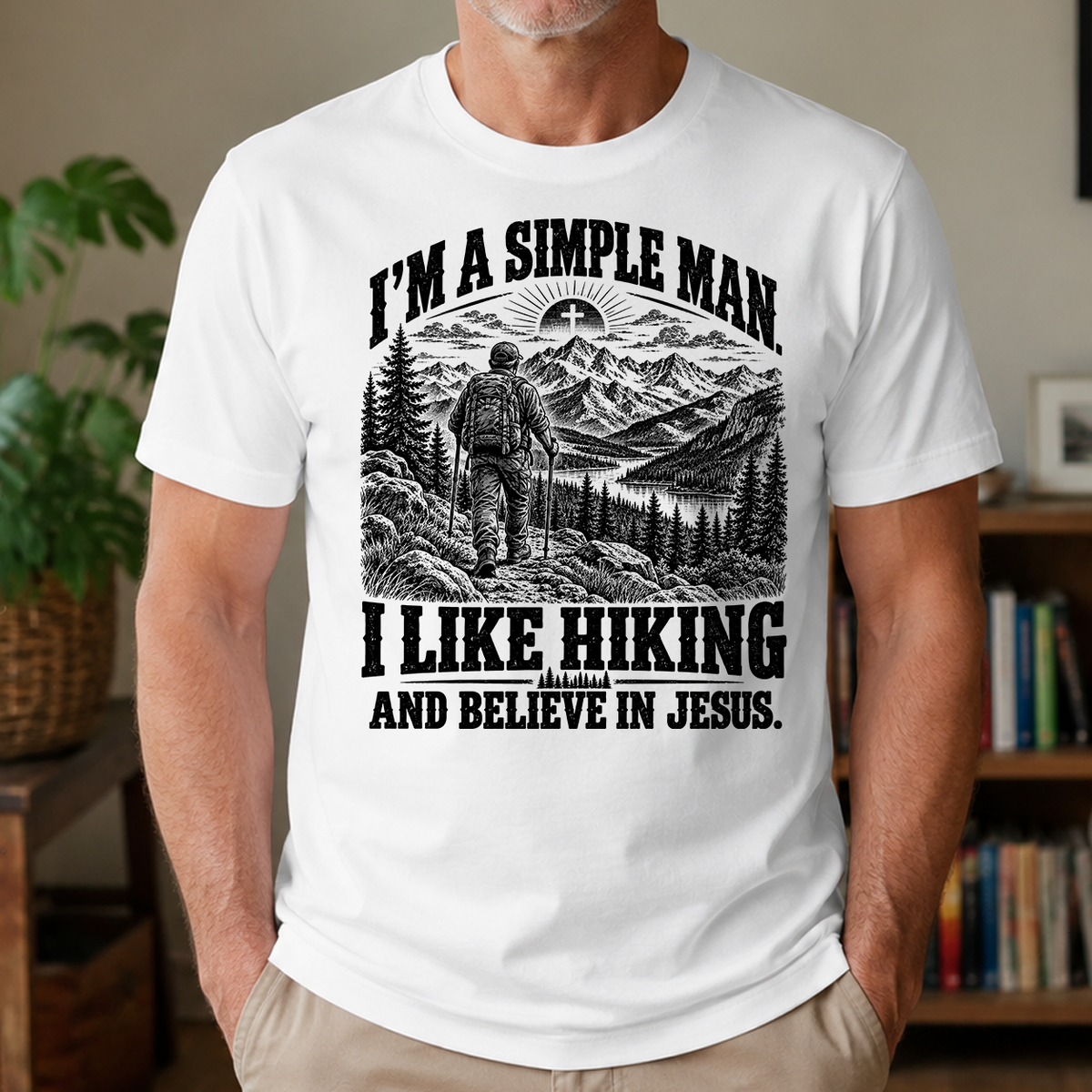 I like Hiking Believe In Jesus - 4-TS2D-White