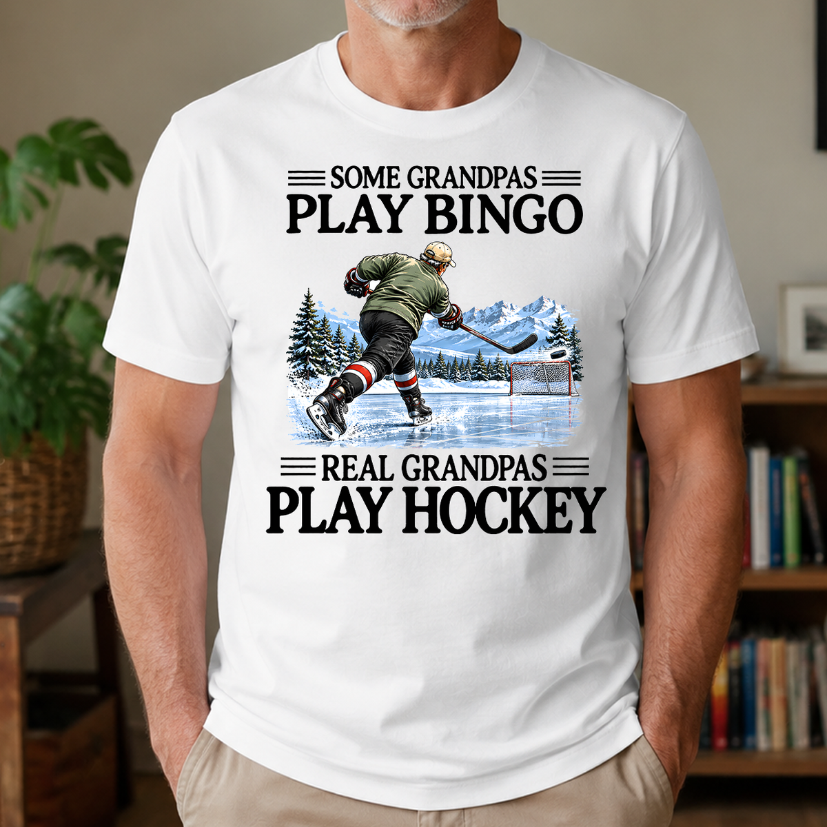 Some Grandpas Play Bingo Real Grandpas Play Hockey - 4-TS2D-White