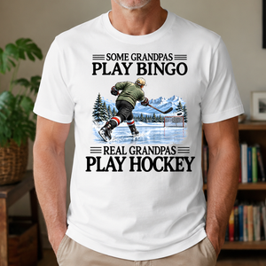 Some Grandpas Play Bingo Real Grandpas Play Hockey - 4-TS2D-White