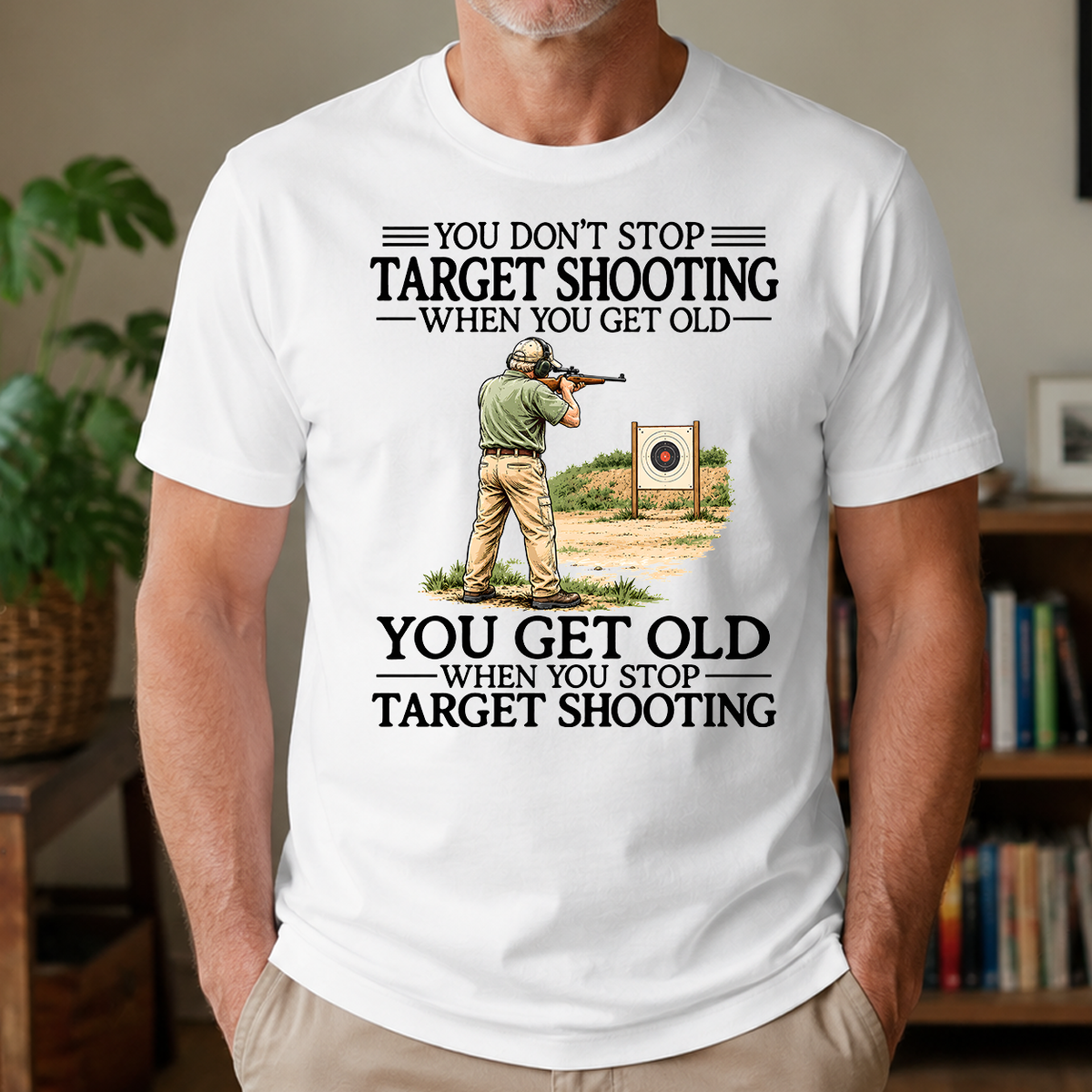 Don't Stop Target Shooting Vintage Art - 4-TS2D-White