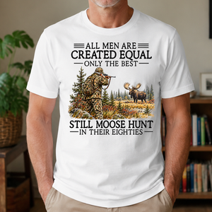 All Men Are Created Equal Moose Hunting 80s - 4-TS2D-White