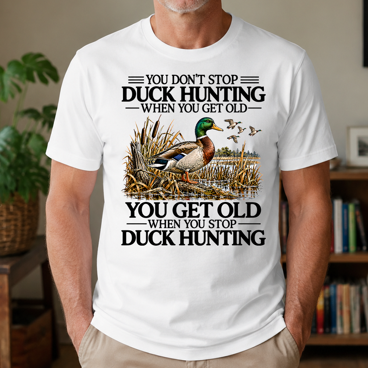 Don't Stop Duck Hunting - 4-TS2D-White