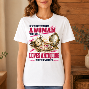 A Woman Still Loves Antiquing In Her Seventies - 4-TS2D-White
