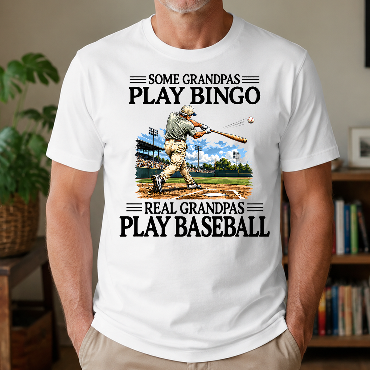 Some Grandpas Play Bingo Real Grandpas Play Baseball - 4-TS2D-White