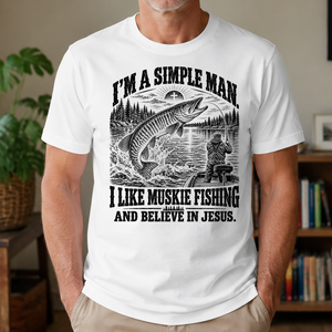 I like Muskie Fishing Believe In Jesus - 4-TS2D-White
