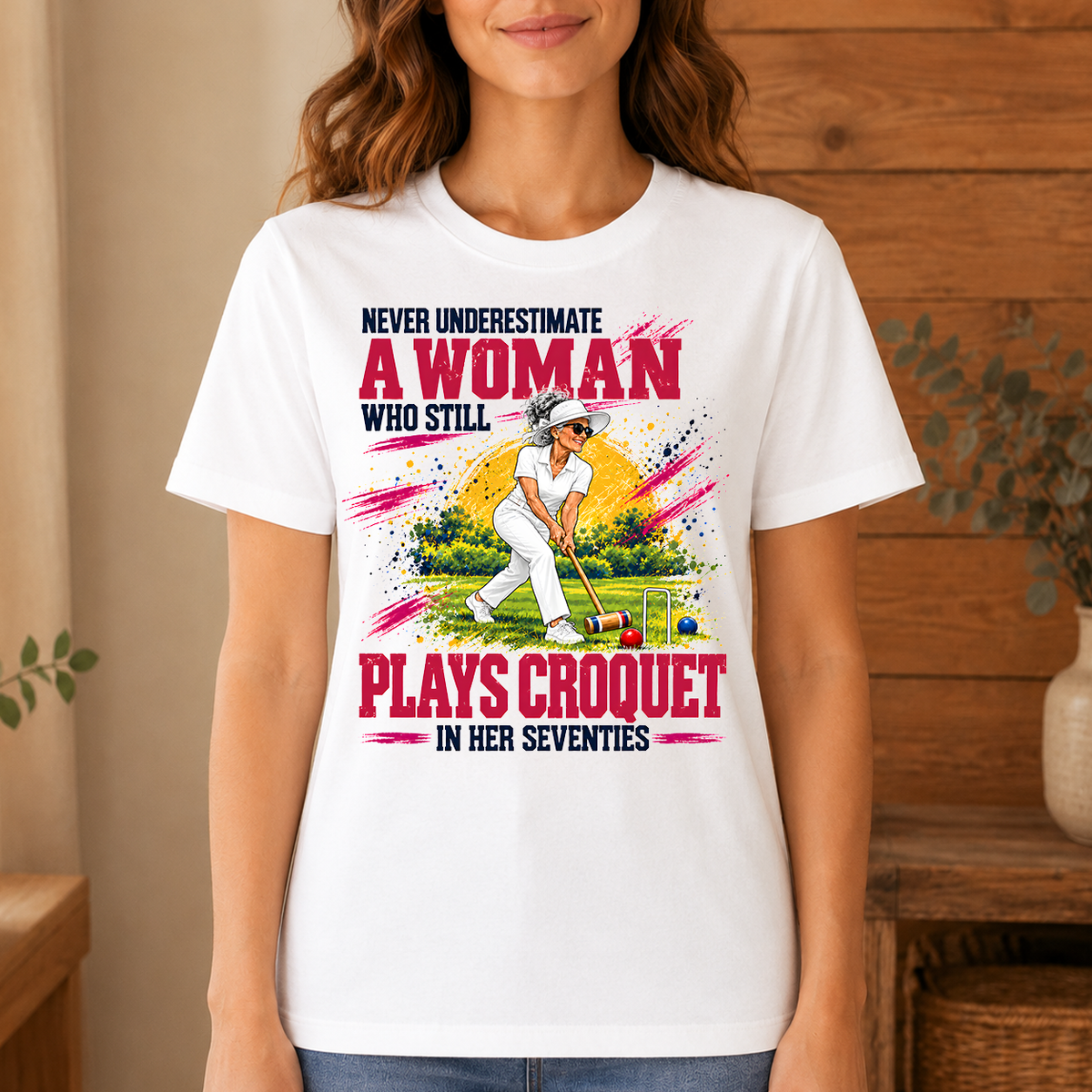 A Woman Still Plays Croquet In Her 70s - 4-TS2D-White