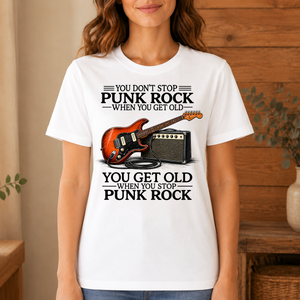Don't Stop Playing Punk Rock Vintage Art - 4-TS2D-White
