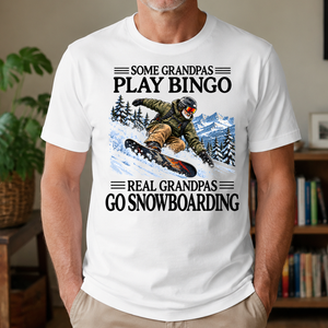 Some Grandpas Play Bingo Real Grandpas Go Snowboarding - 4-TS2D-White