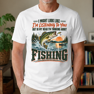 I'm Thinking About Fishing - 4-TS2D-White