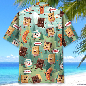 Stay Toasty – S’mores Chocolate Camping Hawaiian Shirt