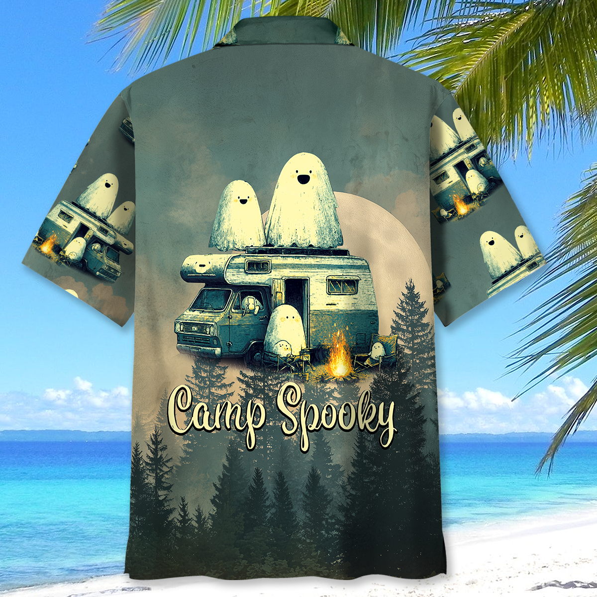 Ghostly Campfire Adventure Hawaiian Shirt