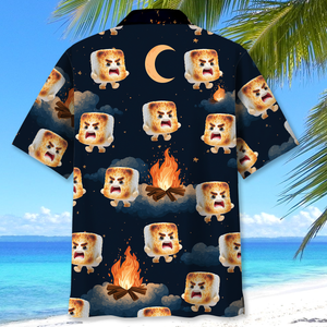 Toasted Marshmallow Crying Cartoon Hawaiian Shirt