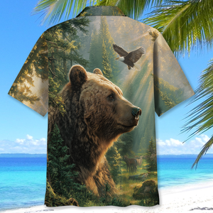 Grizzly Bear Wilderness Hawaiian Shirt