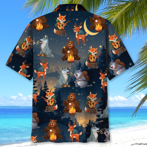 Funny Camping Animals Hawaiian Shirt