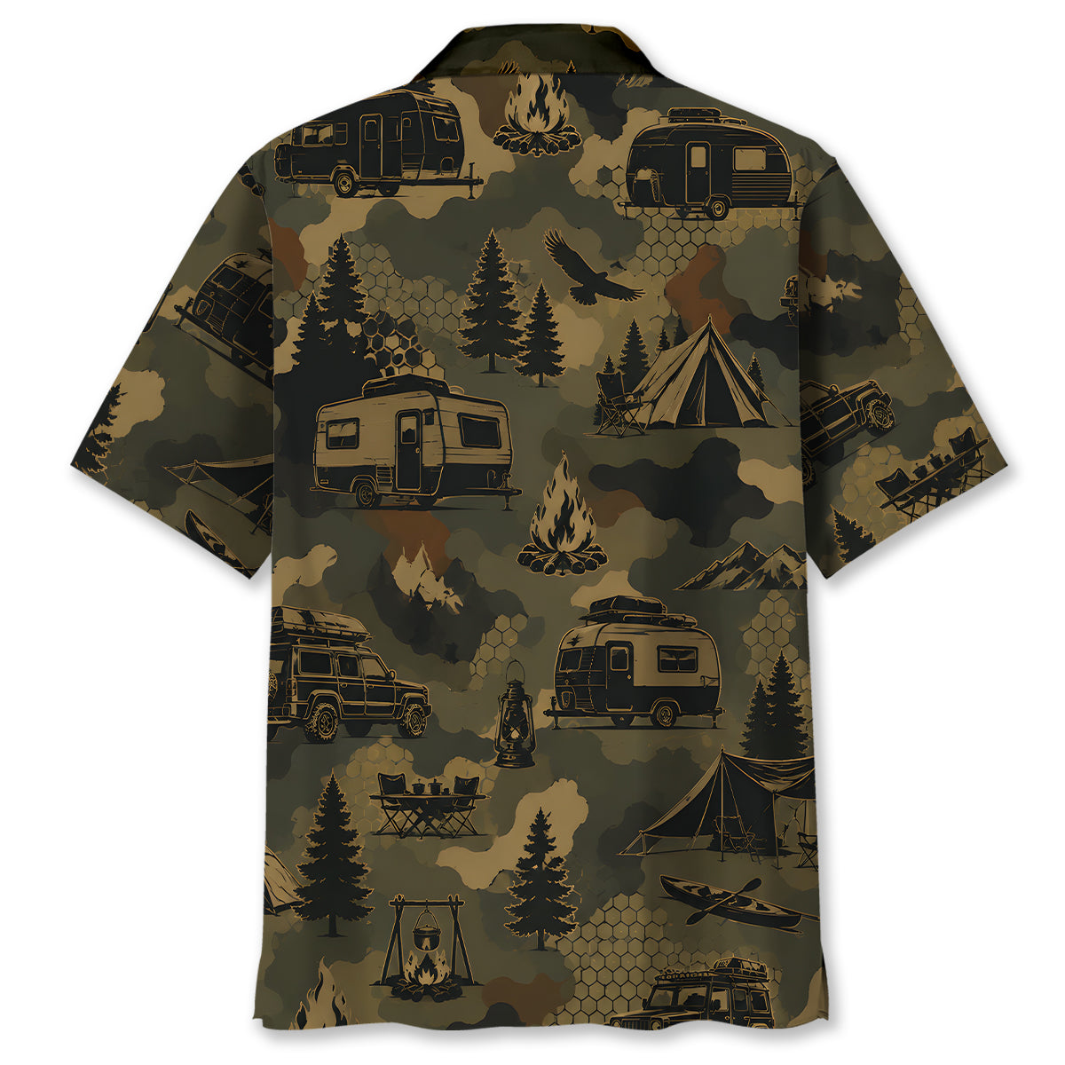 Camp Life Camping Camouflage Hawaiian Shirt