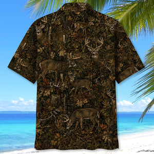 Deer Hunting Forest Camouflage Hawaiian Shirt