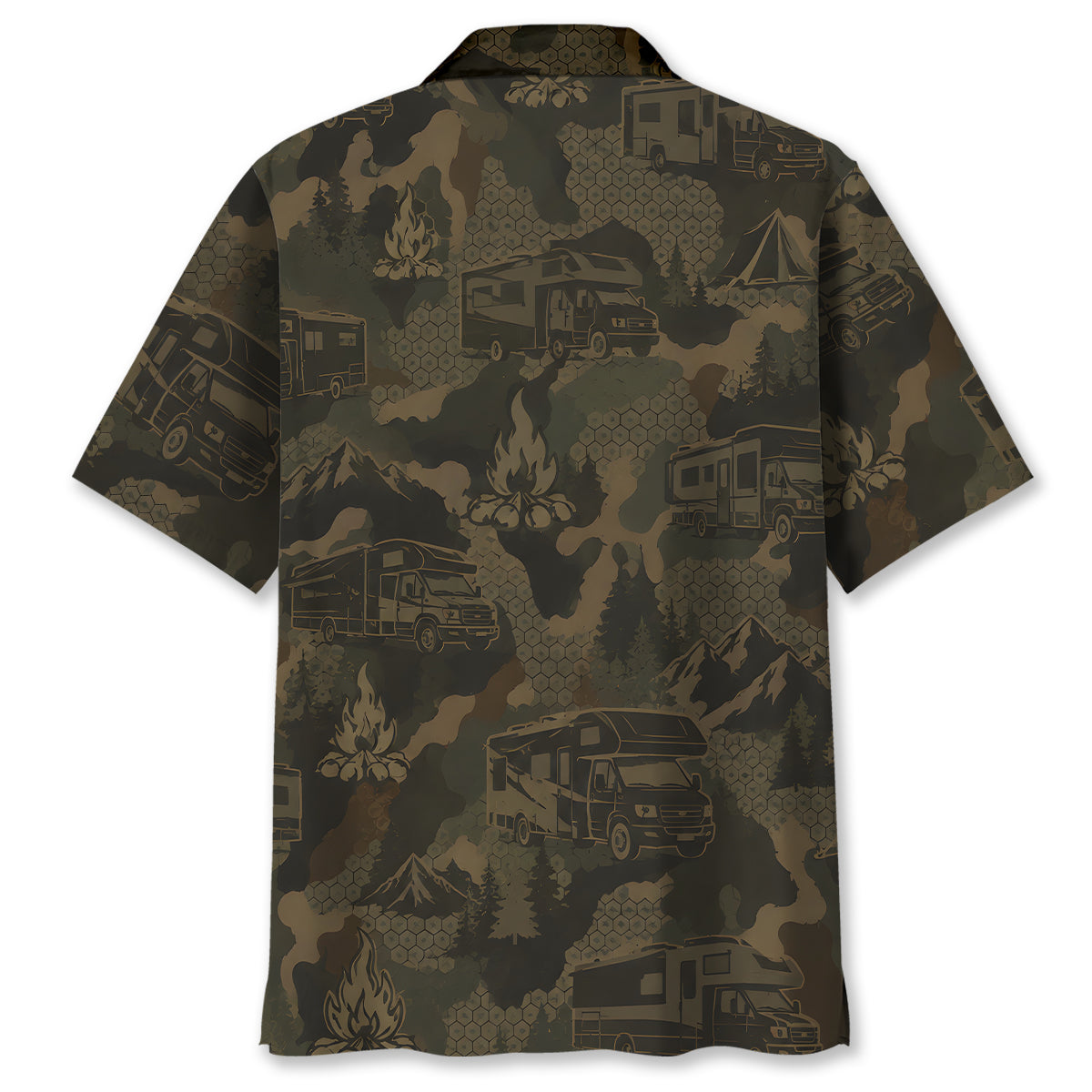 Class A Motorhome Camping Camouflage Hawaiian Shirt