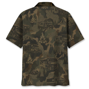 Class A Motorhome Camping Camouflage Hawaiian Shirt
