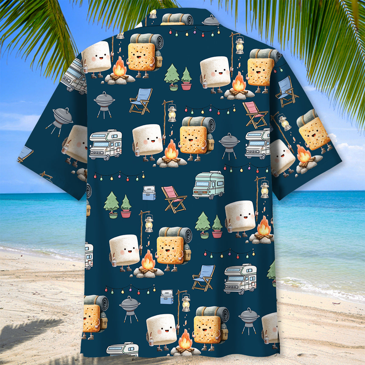 Angry Marshmallow On Fire Hawaiian Shirt