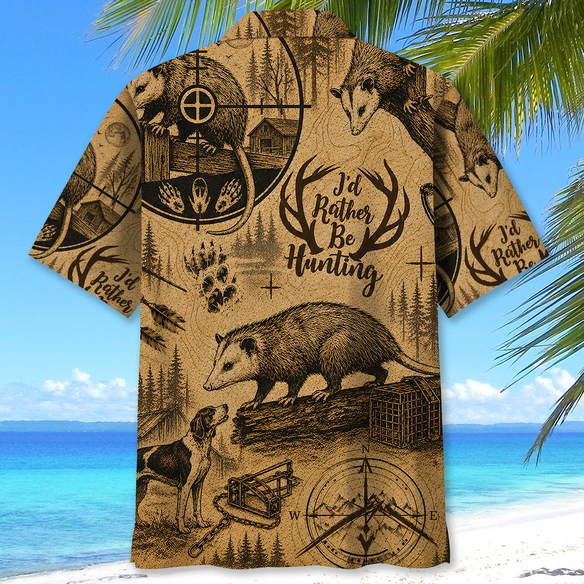 Opossum I'd Rather be Hunting Hawaiian Shirt