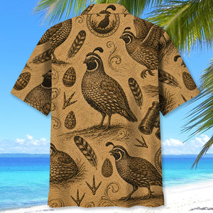 Quail Hunting Vintage Artwork Hawaiian Shirt