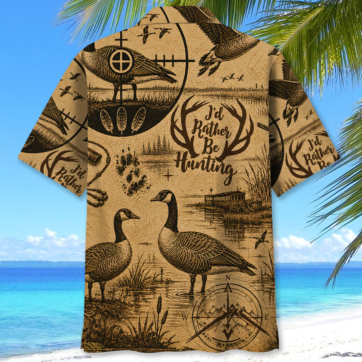 Goose I'd Rather Be Hunting Hawaiian Shirt