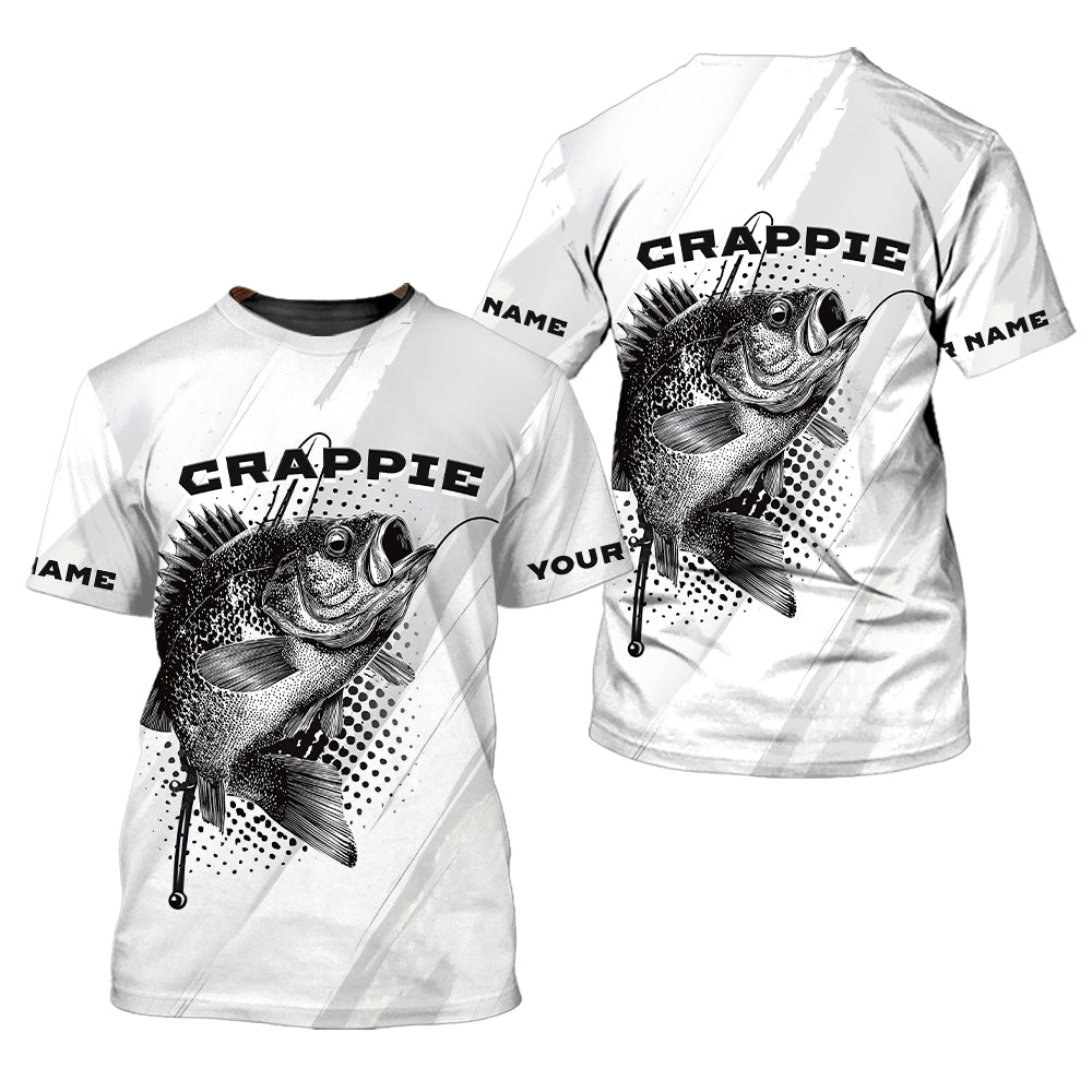 Custom Name Crappie Fish Gray All Over Print Shirt