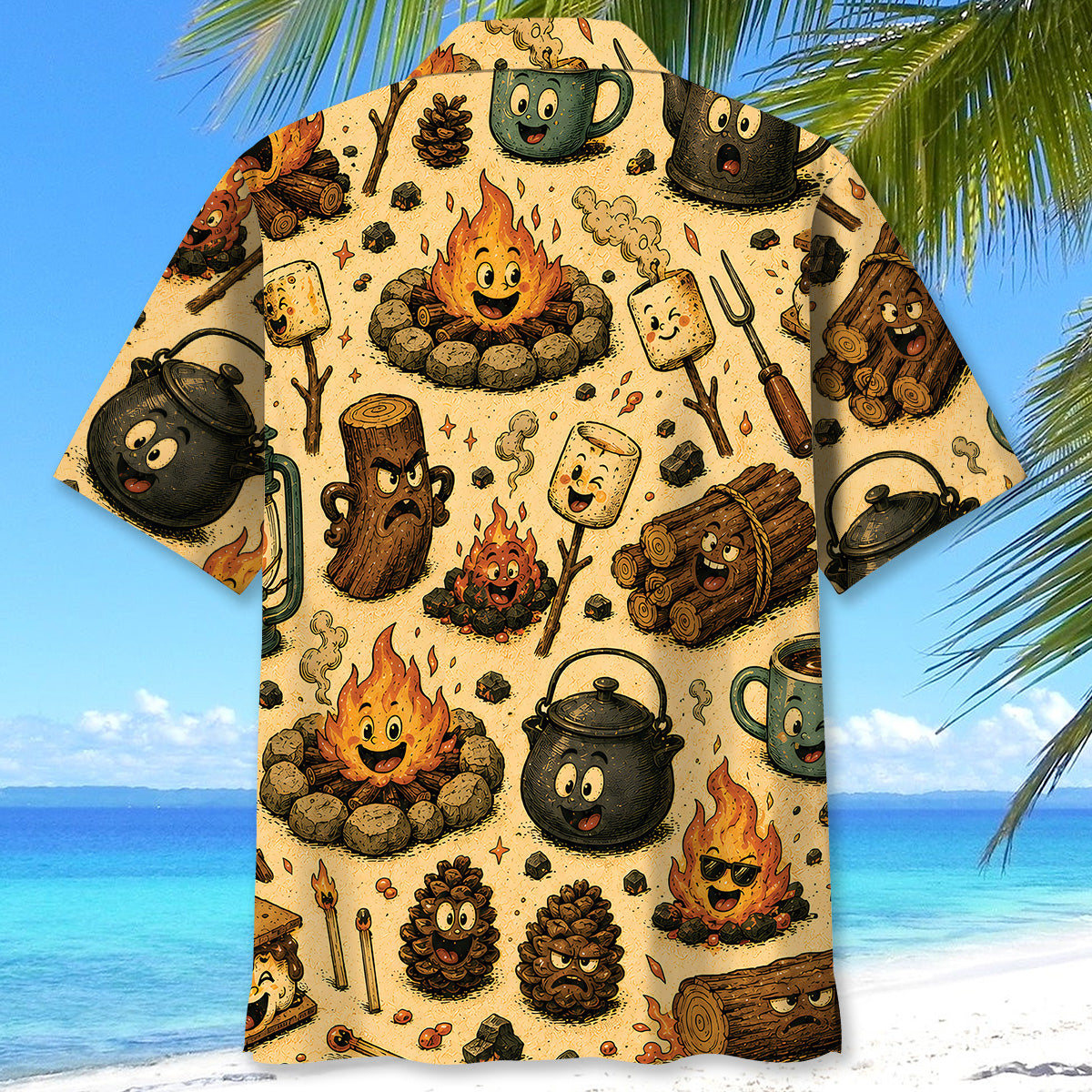 Vintage Funny Campfire Hawaiian Shirt
