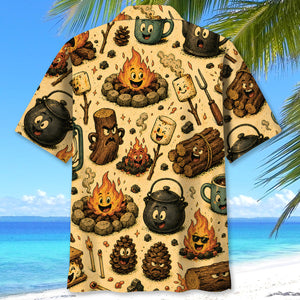 Vintage Funny Campfire Hawaiian Shirt