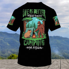 Life is Better When You're Camping With Friends All Over Print Shirt
