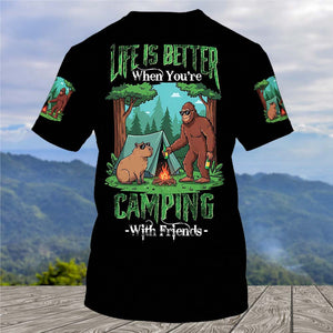 Life is Better When You're Camping With Friends All Over Print Shirt