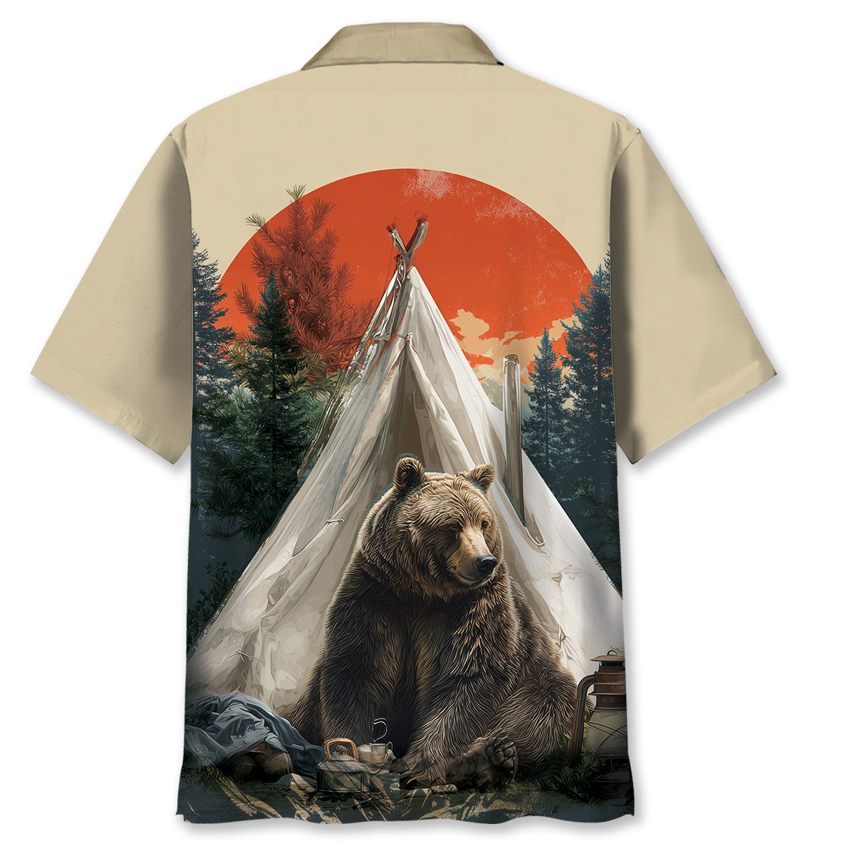 Wild Bear Campfire Hawaiian Shirt