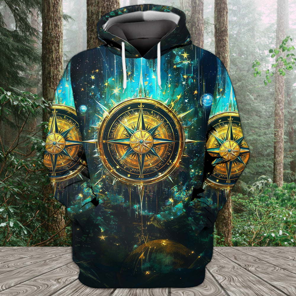 Not All Who Wander Fantasy Compass All Over Print Shirt