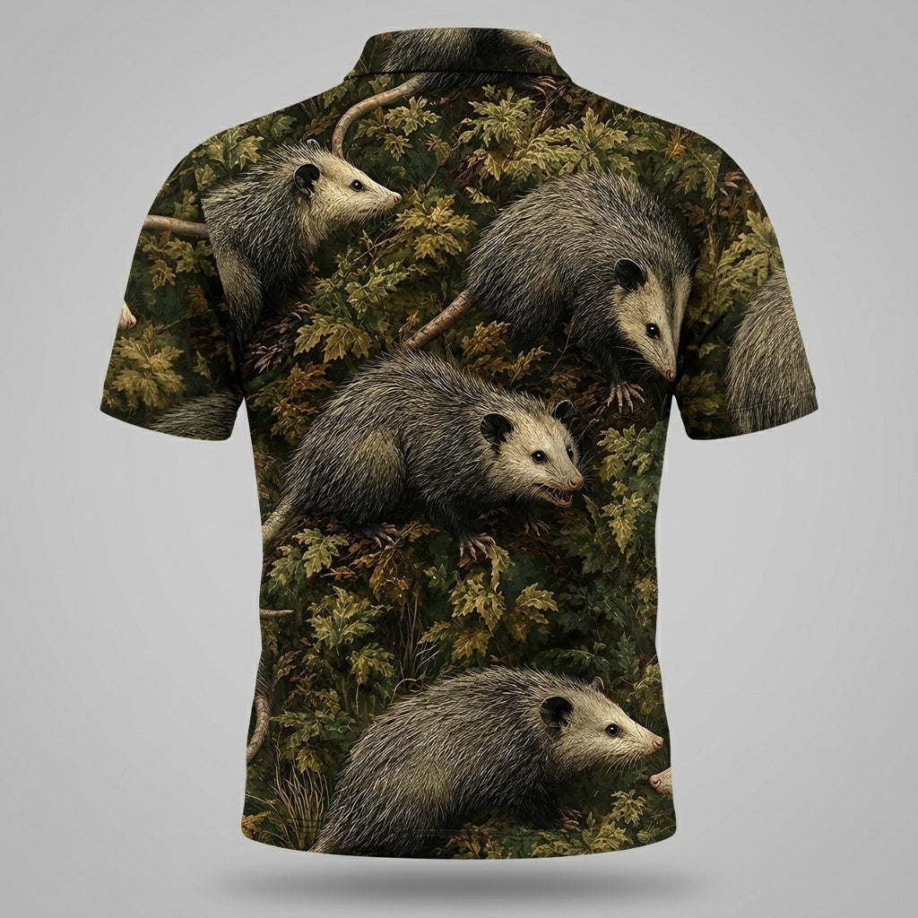 Wild Opossum Vintage Pattern Men Polo Shirt