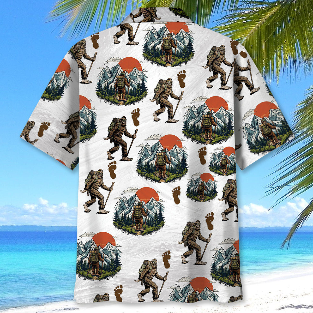 Bigfoot Hiking Hawaiian Shirt