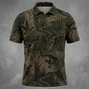 Camouflage Duck Hunting Men Polo Shirt