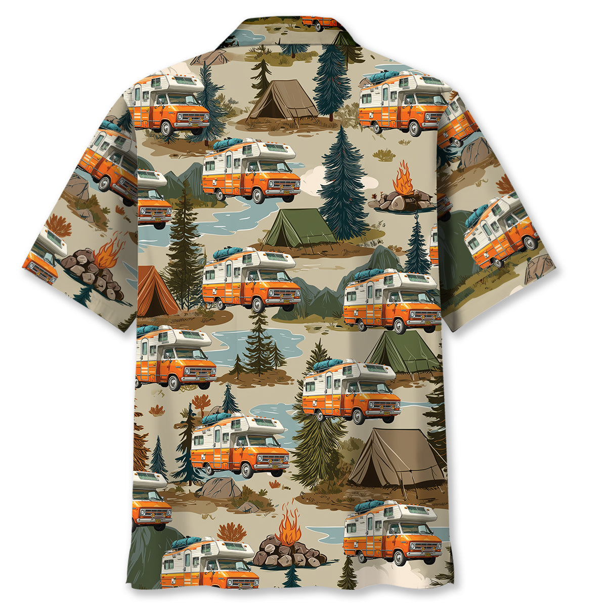 Retro RV Camping Adventure Hawaiian Shirt