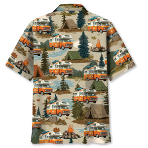 Retro RV Camping Adventure Hawaiian Shirt
