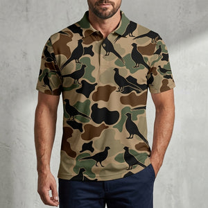 Pheasant Hunting Camouflage Pattern Men Polo Shirt