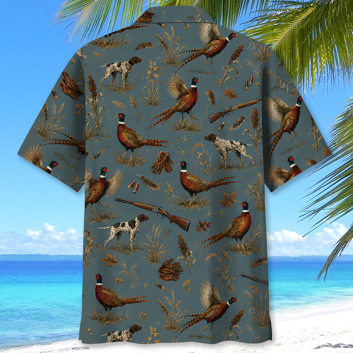 Vintage Slate Pheasant Hunt Hawaiian Shirt