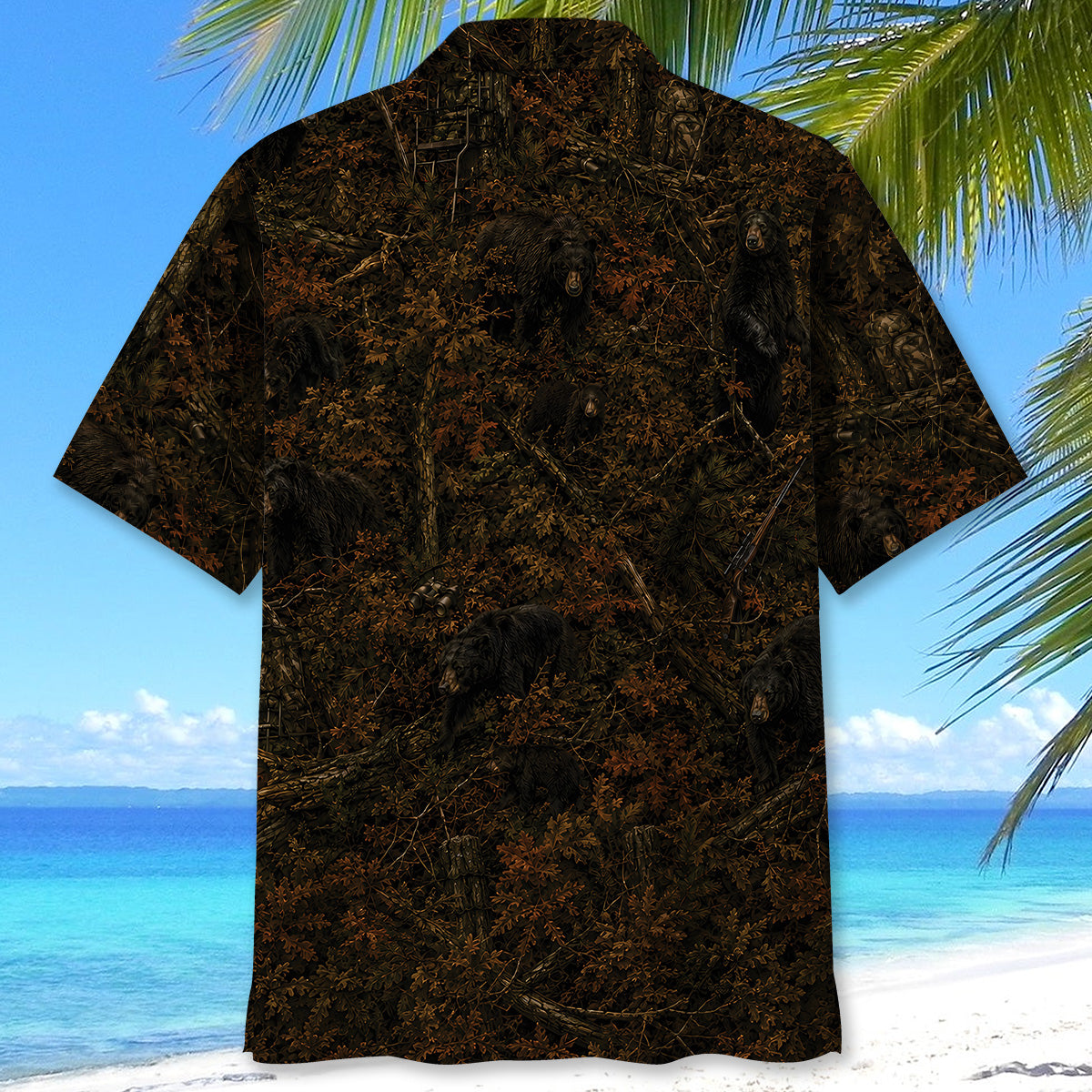 Bear Hunting Forest Camouflage Hawaiian Shirt