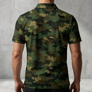 Elk Camouflage Millitary Men Polo Shirt
