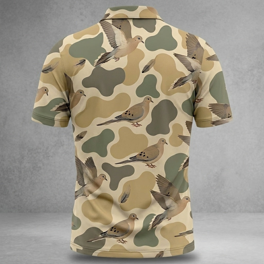 Hunting Mourning Dove Camouflage Men Polo Shirt